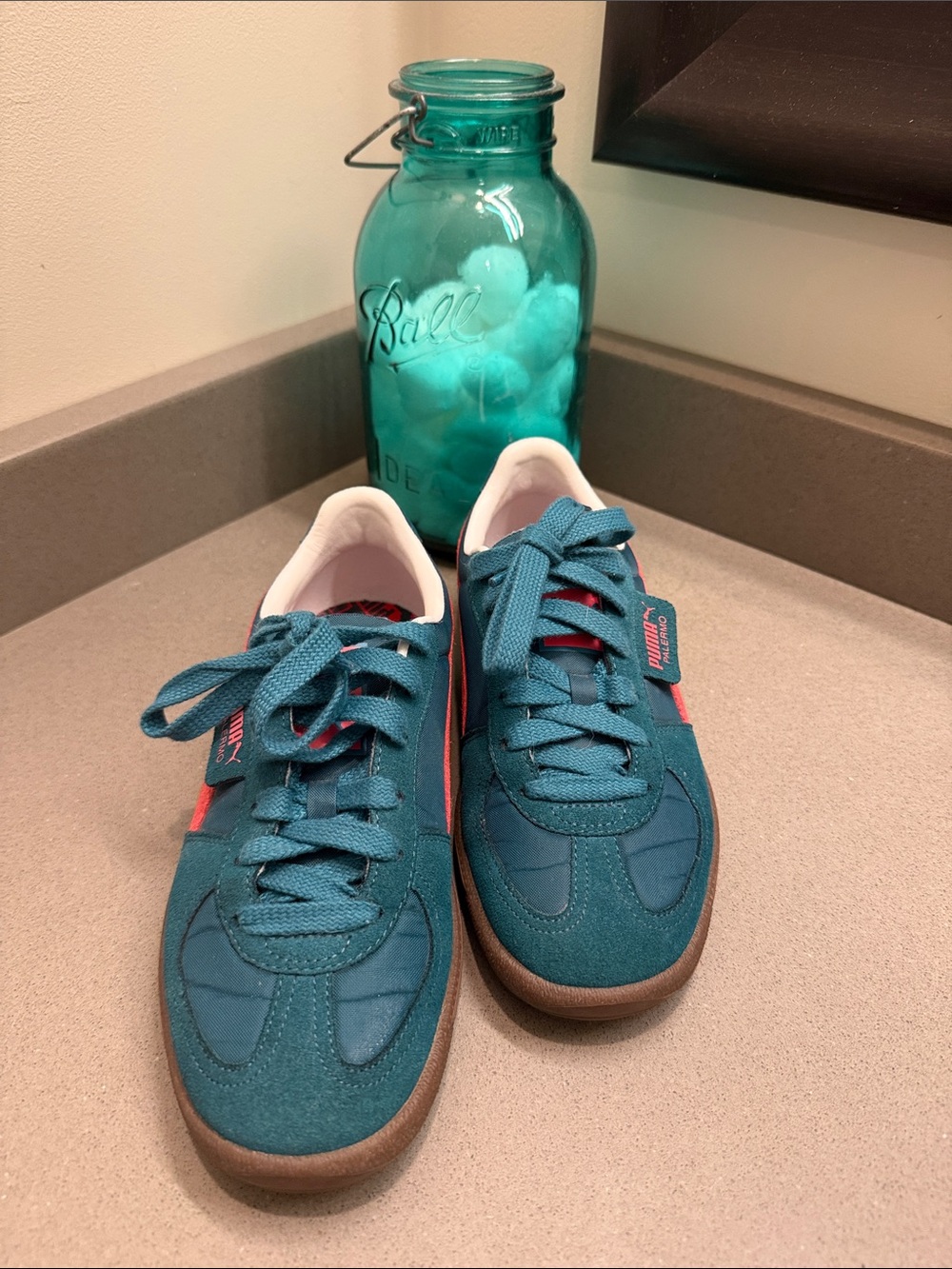 Puma Teal and Coral Athletic Sneakers